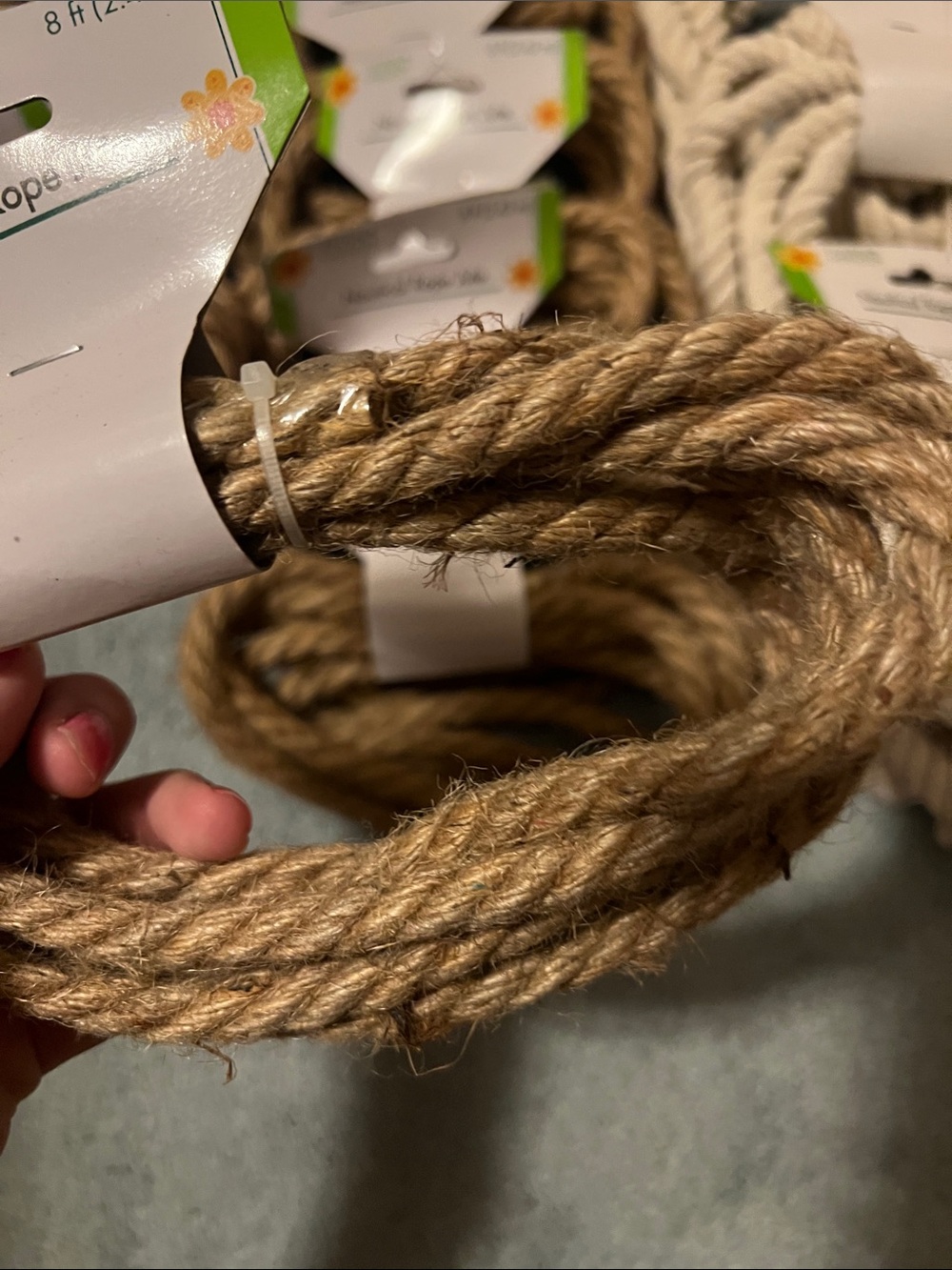 Nautical Rope Jute & Cotton Bundle - Natural Brown & Cream - Picture 4 of 7